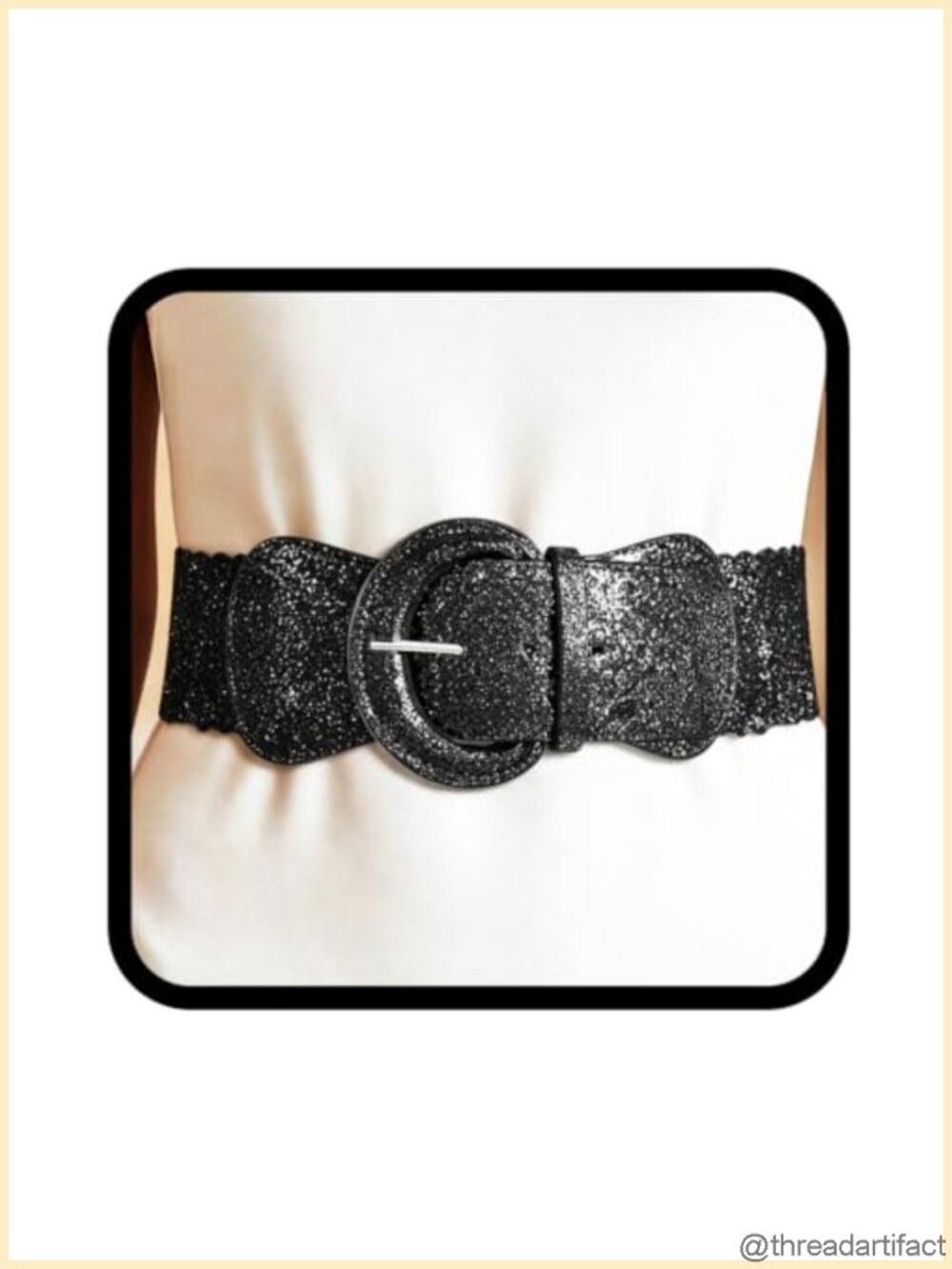 Wide Corset Belt Bling Sequin Stretch Cinch Belt Women